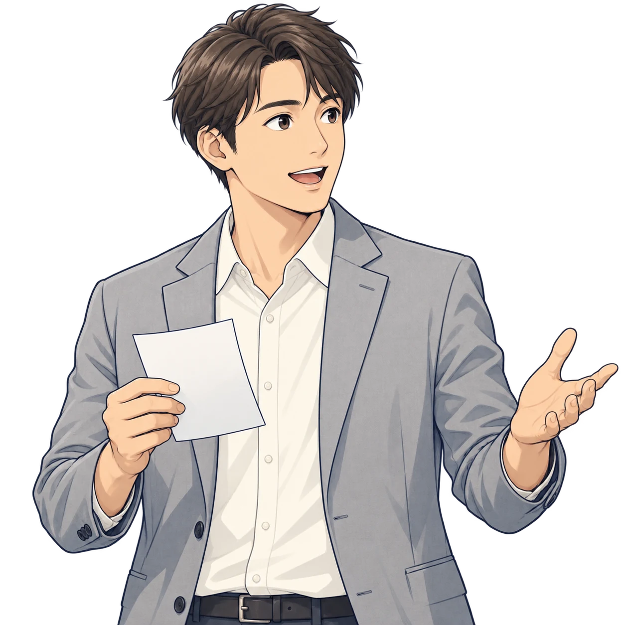 製品のアイデアを相談するお客様のキャラクター
